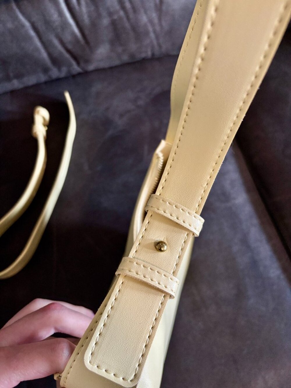 NWOT • light yellow vegan leather crossbody / shoulder bag - Picture 7 of 13